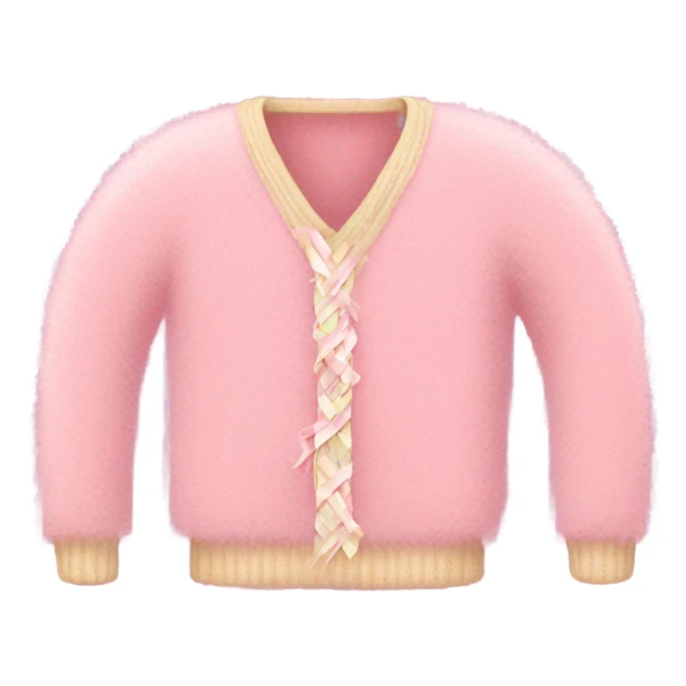 Light pink fuzzy sweater with ribbons   sticker
