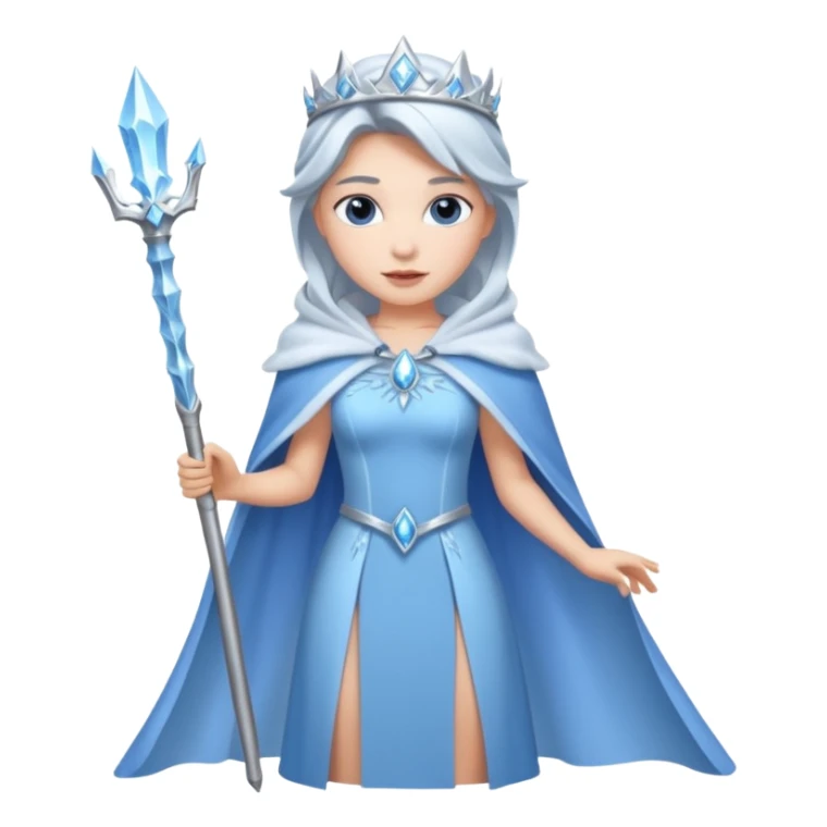 Ice Queen – silver wand + frost cape,Blue Queens. sticker