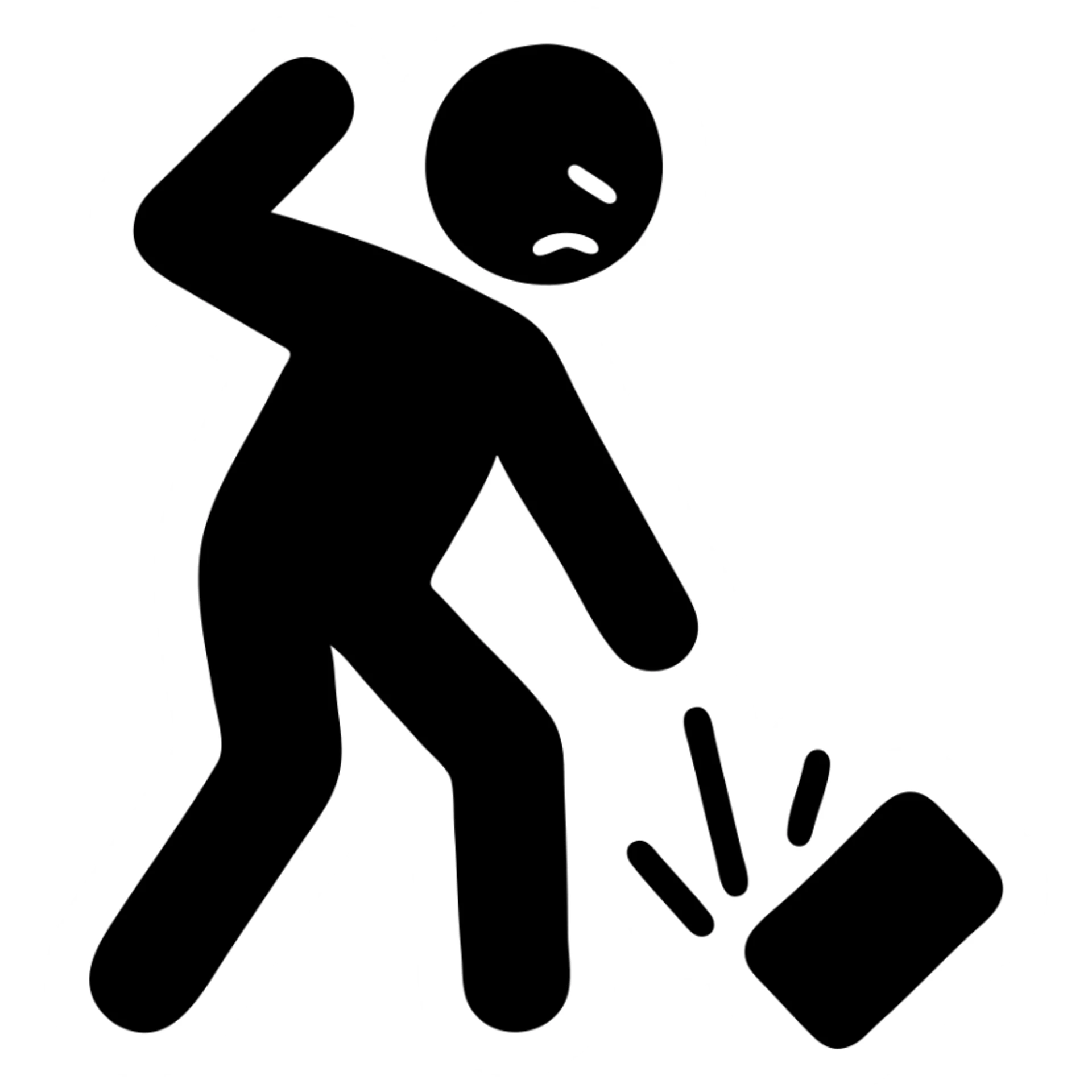 Man angrily smashing a smartphone on the ground sticker