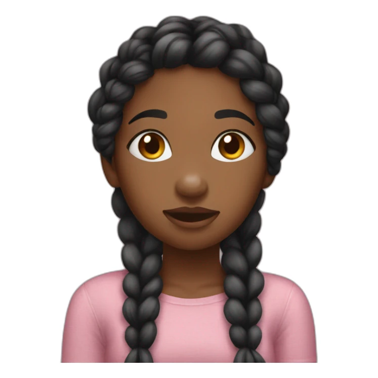 black braided girl sendind kisses sticker