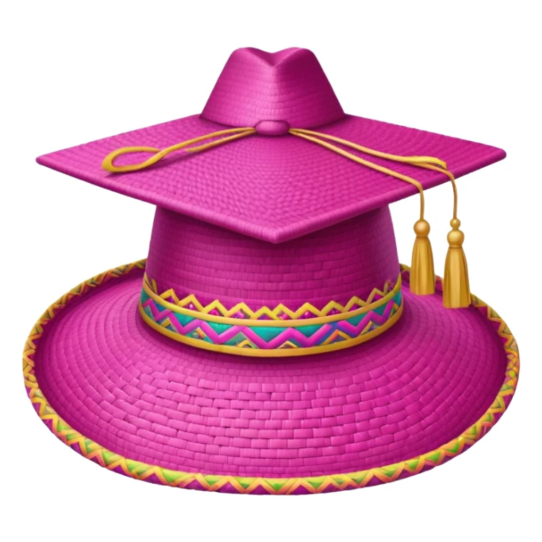 sombrero de  egresados color rosa sticker