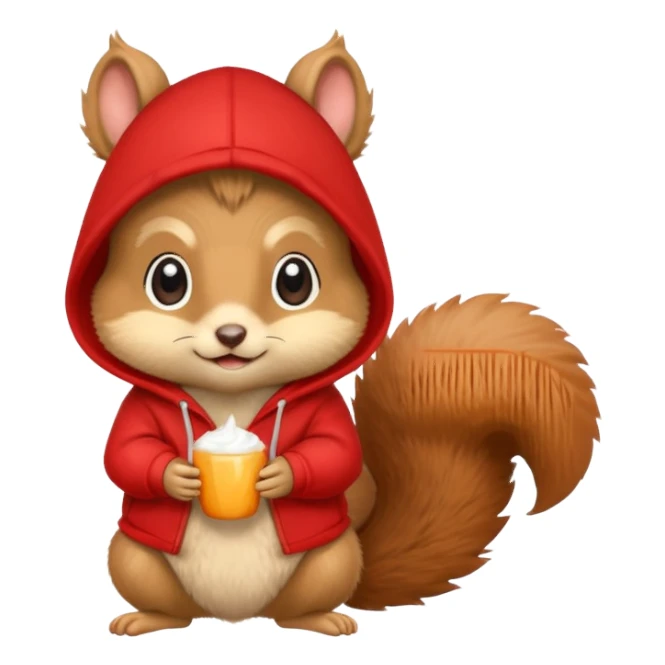 baby squirrel wear red hoodie sticker