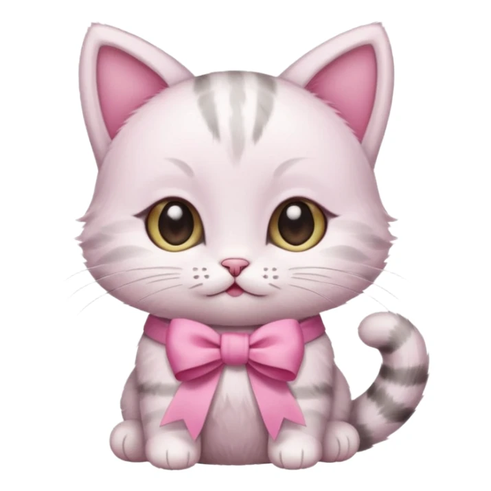 Baby cat have🎀and like pinterest drawing soft and cutie sticker
