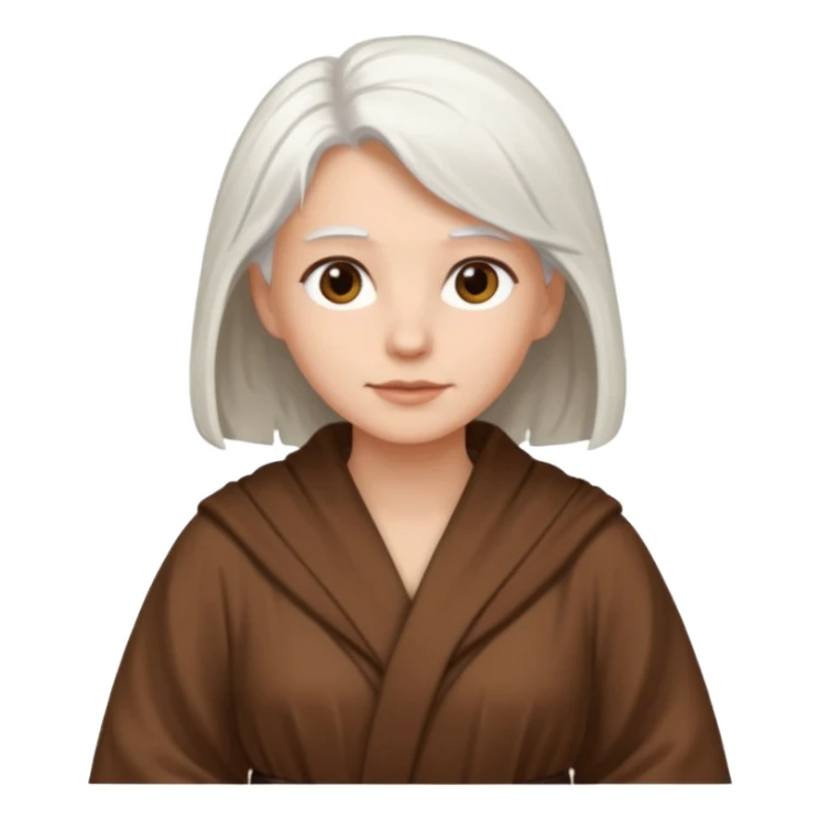 white haired woman in brown robe sticker