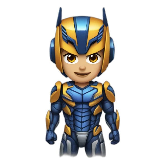 cuerpo de persona joven musculada con cabeza de transformer sticker