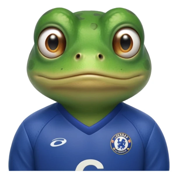 Sad frog wearing a Chelsea Jersey  sticker
