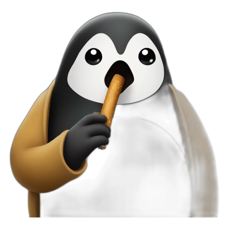 Un pingouin qui fume un cigare  sticker