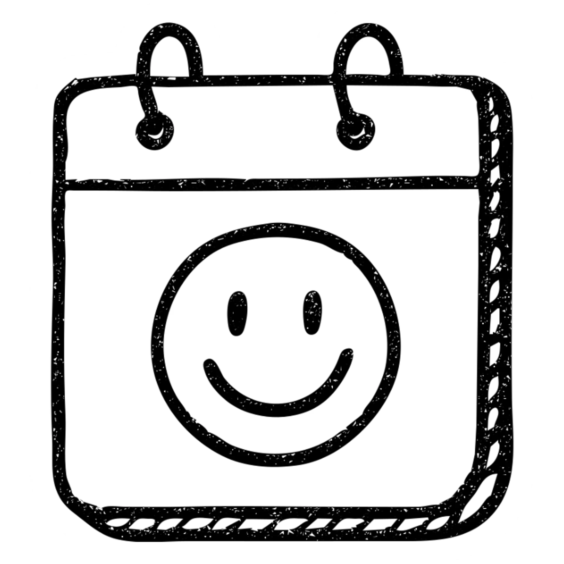 hand-drawn outlined icon logo for an open source self-hosted calendar app, inspired by Fantastical, playful calendar page sticker