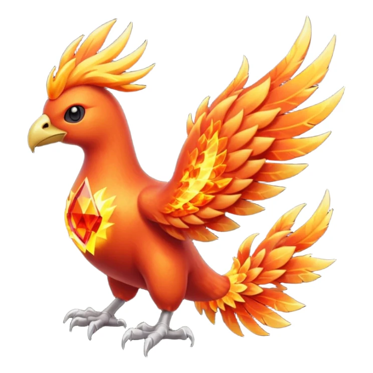 Pokemon legendary laranja and red crystal moltres sticker