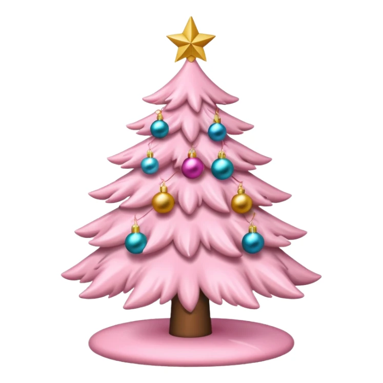 an aesthetic baby pink  christmas tre sticker