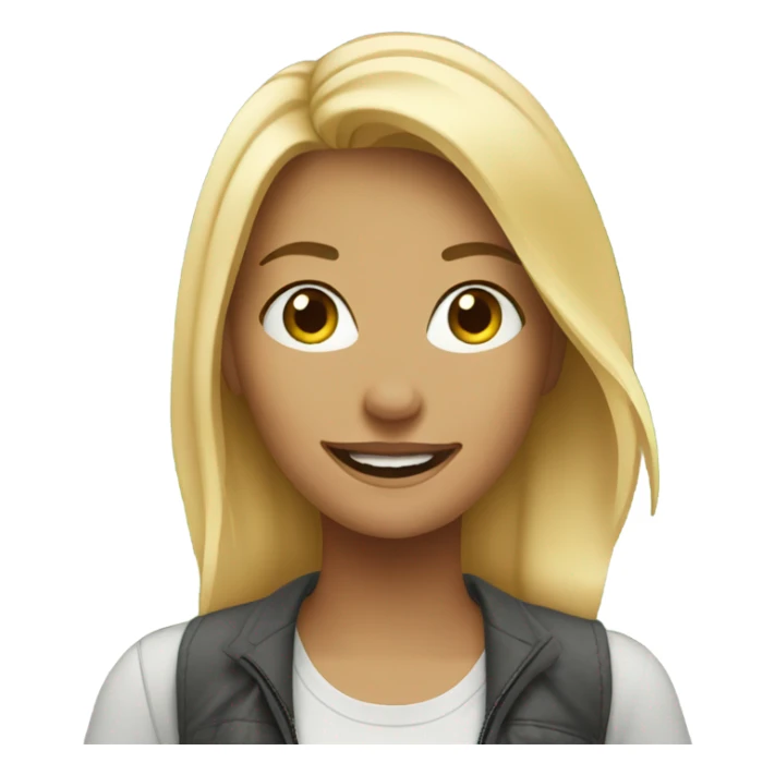 smiling blonde in city park sticker