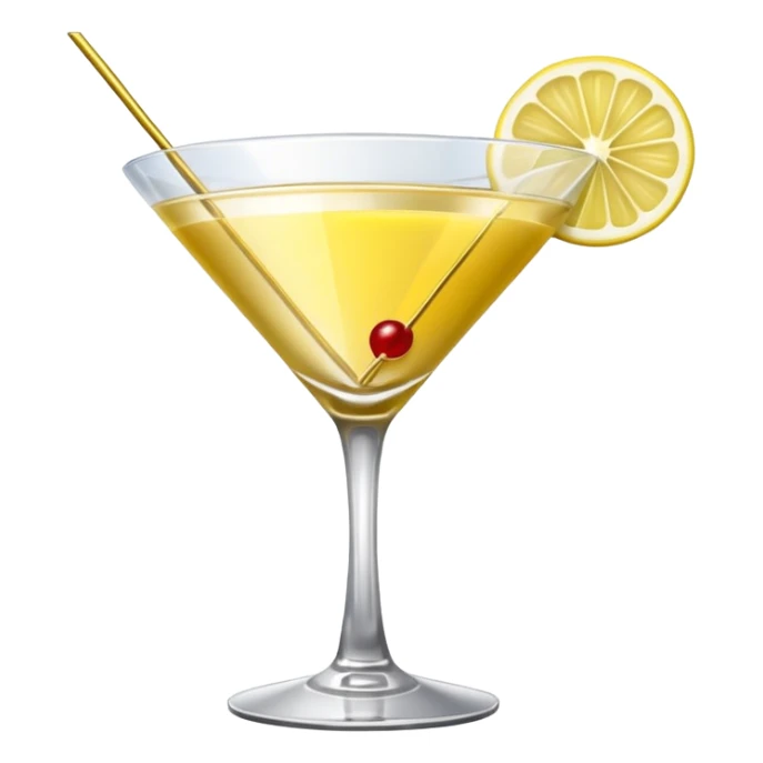 golden elegant cocktail in martini glass sticker