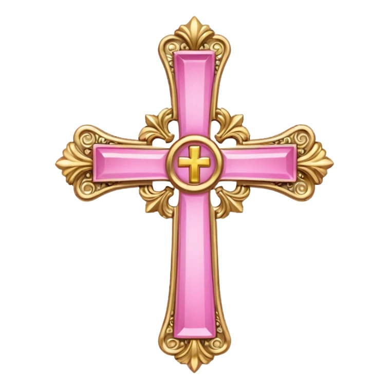 make catholic cross with very girly pink tones. sticker