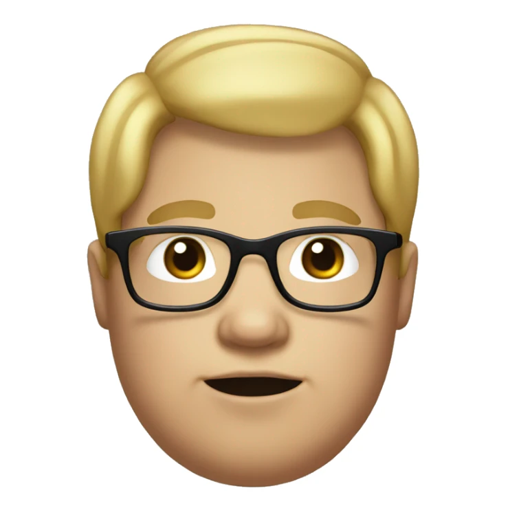 FAT Boy with Glasses and blond hair sticker