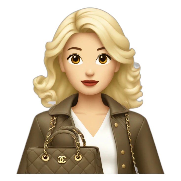 Blonde Chanel Asian Girl with Birkin bag sticker