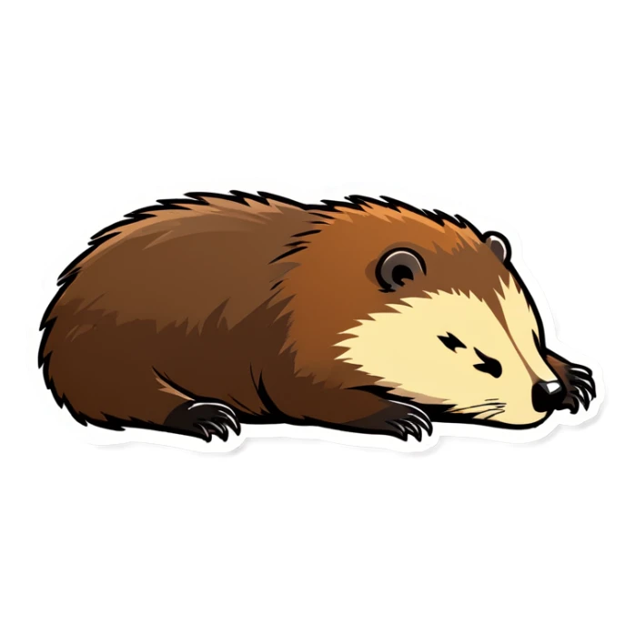 Marmota dormida mientras suena el despertador  sticker
