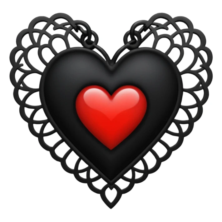 goth themed heart with a black lace necklace sticker