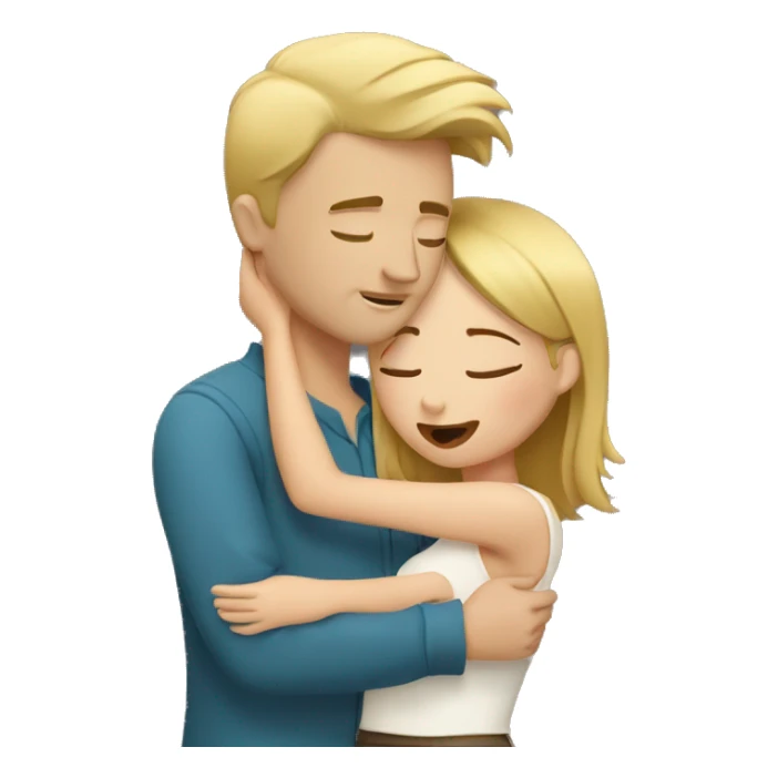 Blond Guy kisses a Girl with Brown hair  sticker