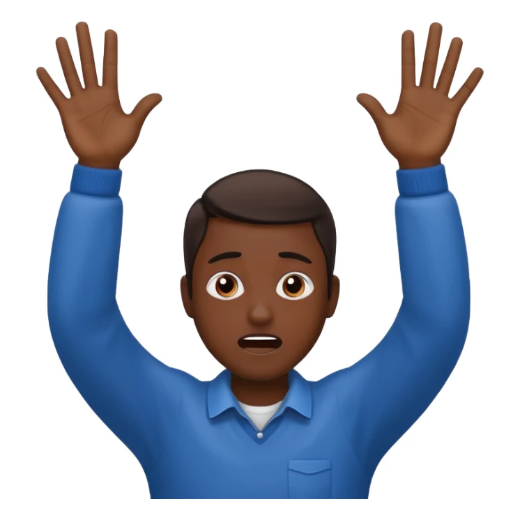 Raising hands in desperation Emoji sticker