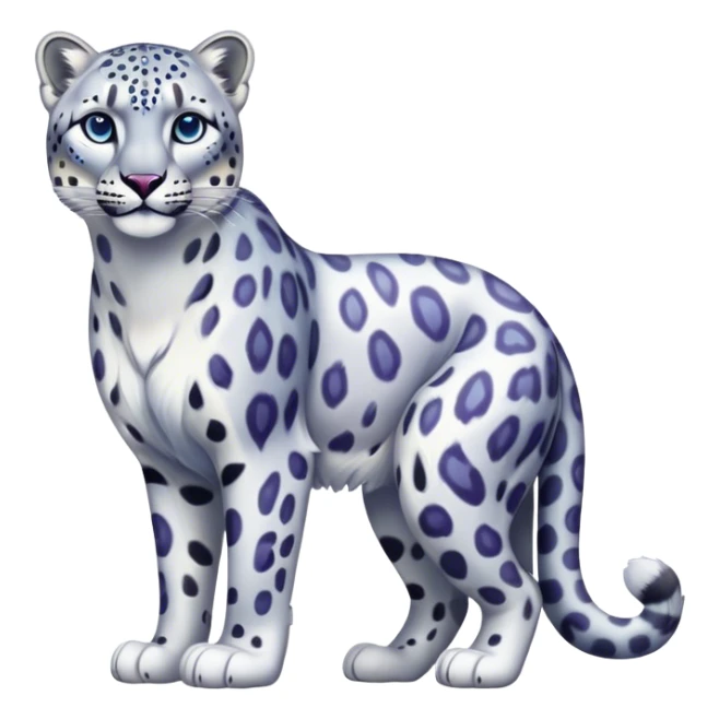 Colorful vibrant ethereal snow-leopard, full-body sticker