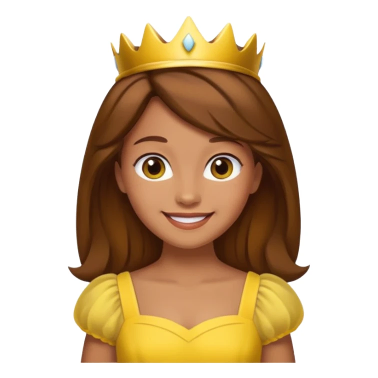 Princess daisy yelllow dress standing with brown hair  sticker