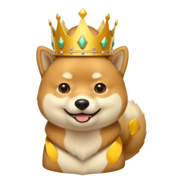 shiba inu wearing kings crown sticker