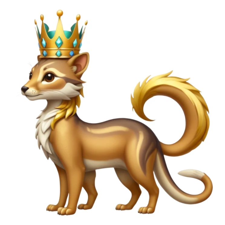 Colorful exotic shiny beautiful elegant fantasy-Cacomistle-tanuki-genet-oncilla-animal-hybrid (full body) sticker