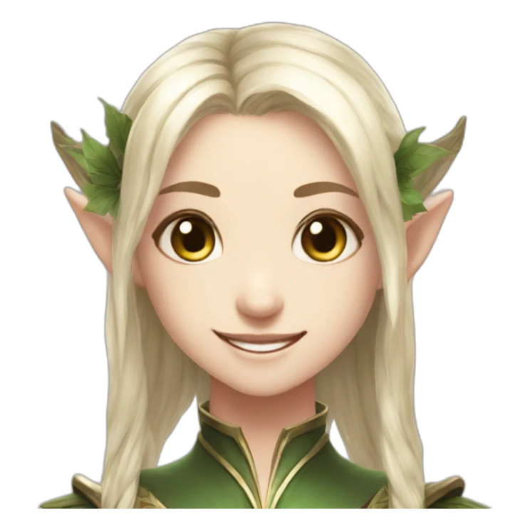 Lineage 2, elf girl, smile sticker