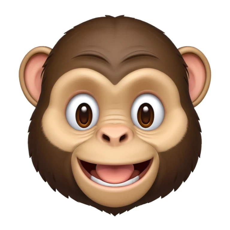 cute cartoon style chimpanzee, well defined lines, clean white background, no shadows, emoji style sticker