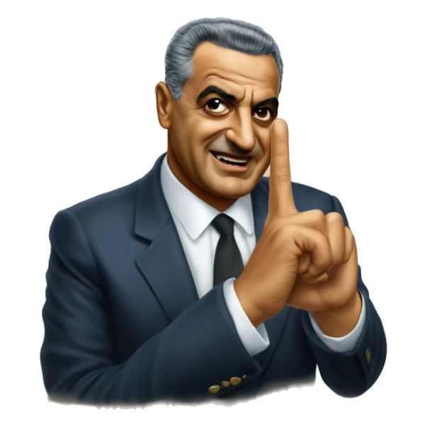 Gamal Abdel Nasser photorealistic index finger sticker