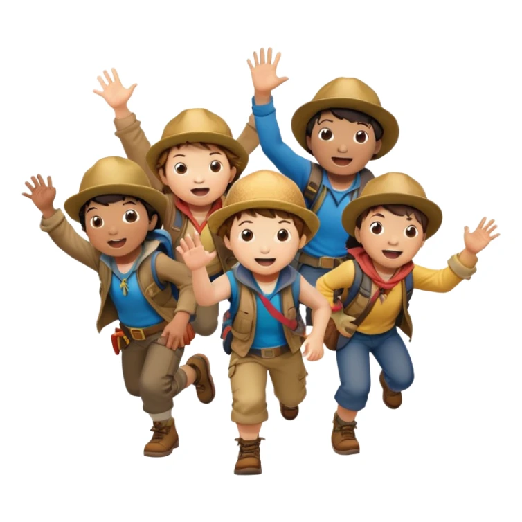 group of kids from the Goonies on adventure sticker