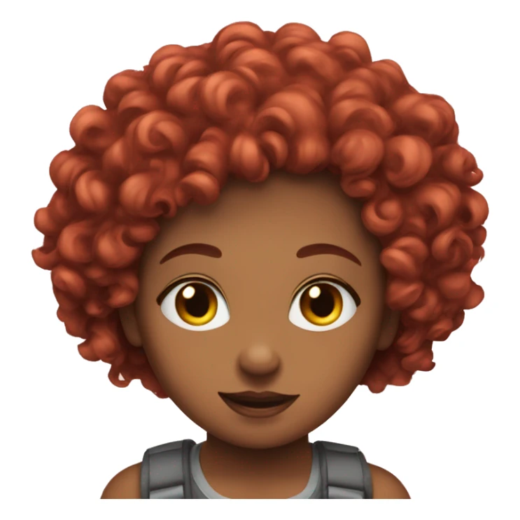 red curly air girl dri sticker