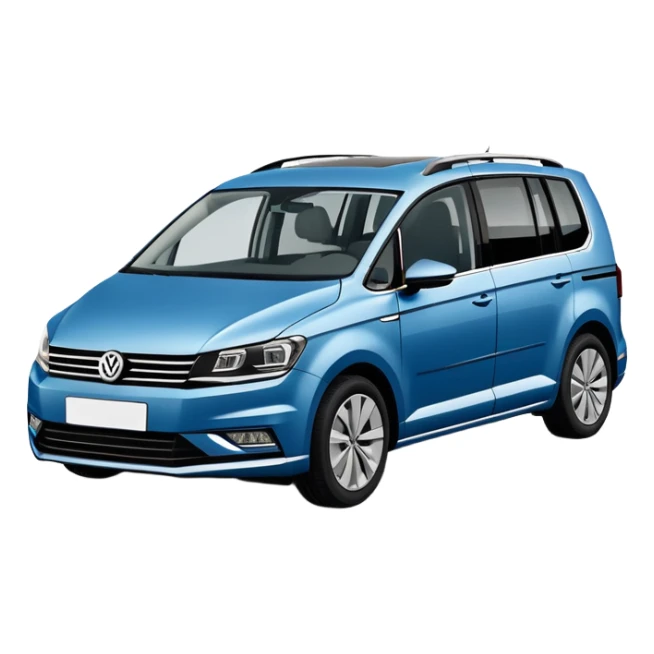 Blue Volkswagen Touran MPV at 3/4 angle sticker