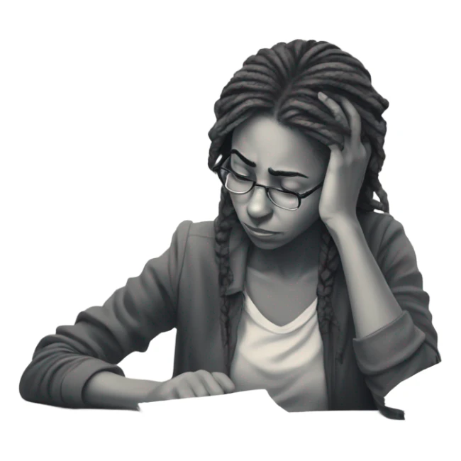 Sad and depressed student law girl sticker