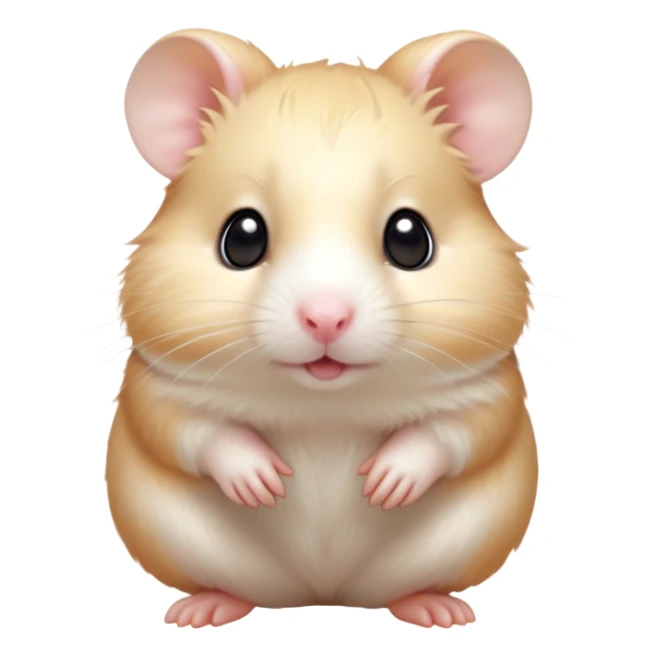 Cinematic Cute Cream Hamster Portrait Emoji, Head tilted playfully and inquisitively, featuring a silky, pristine cream fur with a gentle sheen, round, sparkling dark eyes filled with curiosity, Simplified yet irresistibly adorable features, highly detailed, glowing with a warm, friendly glow, high shine, affectionate and lively, stylized with a touch of whimsy, bright and endearing, soft glowing outline, capturing the essence of a mischievous yet loving hamster, so playful it feels like it could dash out of the screen and into your arms! sticker