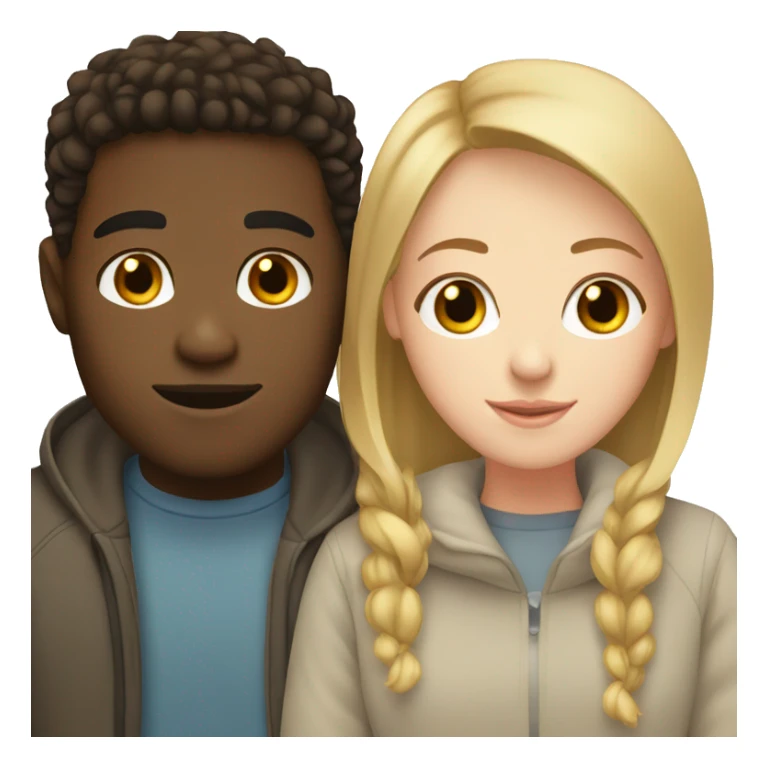 Black boyfriend and white girlfriend with brown hair  sticker