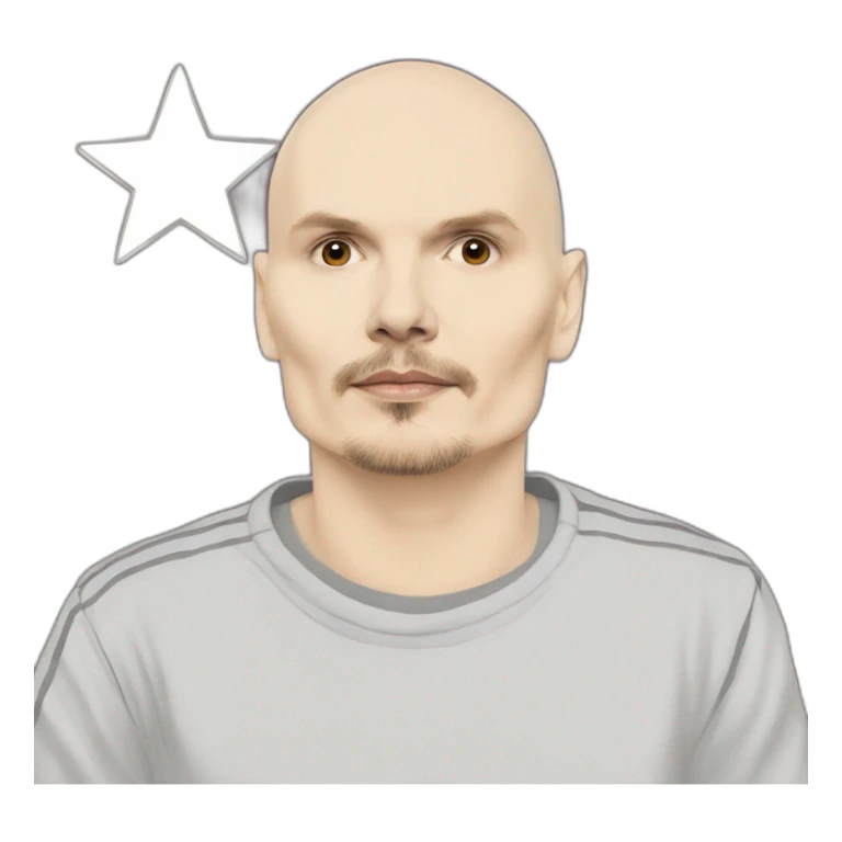 Billy corgan with a silver star on his t-shirt sticker