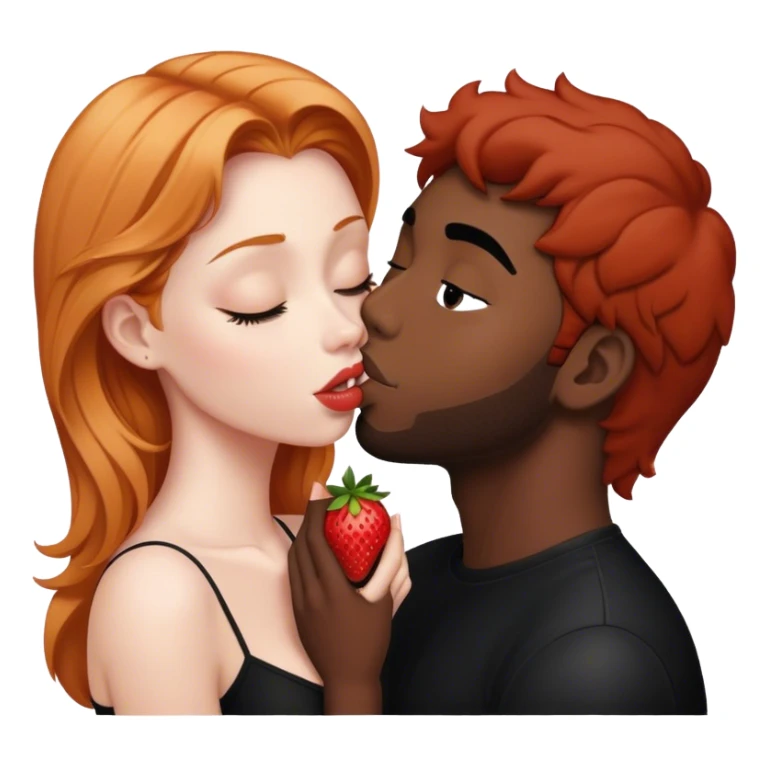 Strawberry blonde kissing black hair guy  sticker