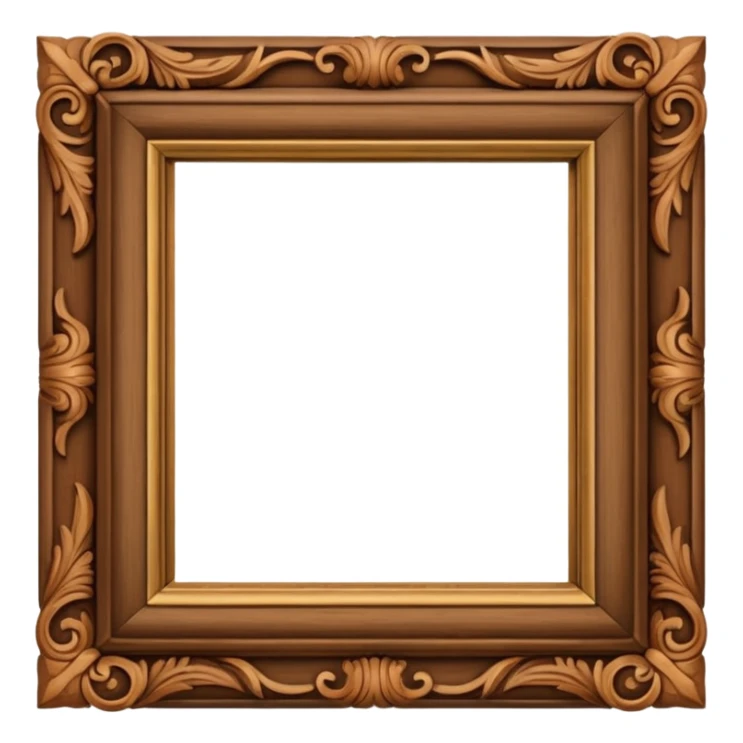 classic wooden picture frame sticker