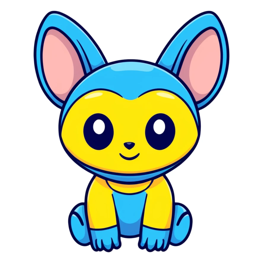 Stitch from Lilo and Stitch, cute blue alien with big ears sticker