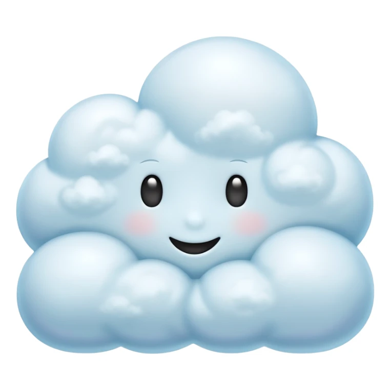 3d rendering, isolated, opalescent pearlescent, perfectly shaped, whimsical soft fluffy cloud. No emoji faces, no emoji icons. Dpi 300, 8k sticker