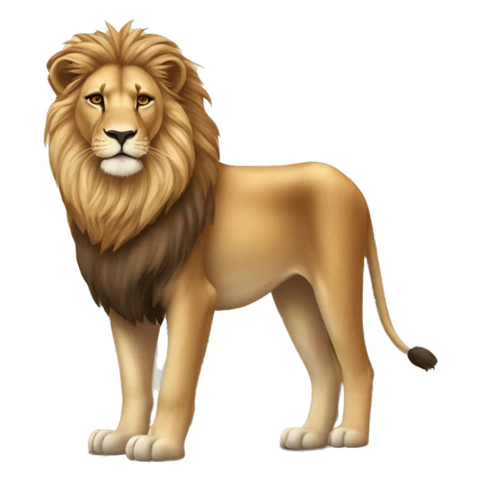  A majestic young lion standing proudly in the savannah. sticker