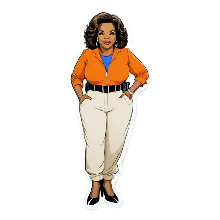 Oprah Winfrey arrested in an orange jumpsuit sticker