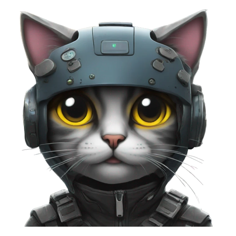 Cat in city, cyberpunk style  sticker