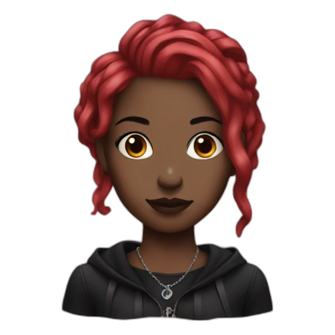 goth black girl with red hair  sticker