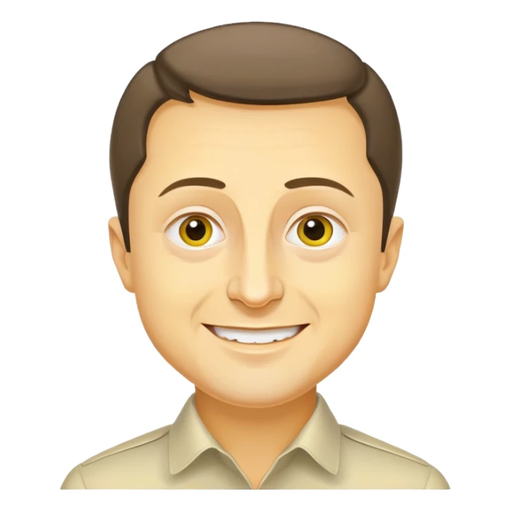 vladimir zelensky yellow face cartoon features cheerful expression sticker