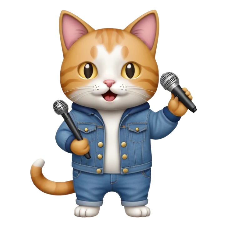 Cat with baggy jeans making a song sticker