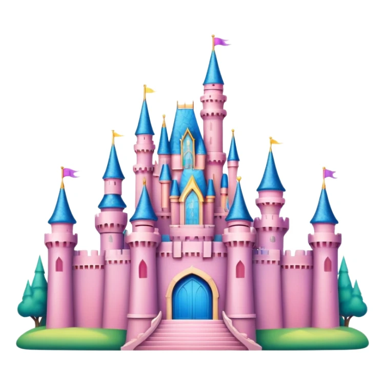 Disney castle with princesses on the the outside  sticker