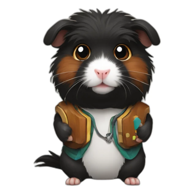 Black abyssinian guinea pig gamer sticker