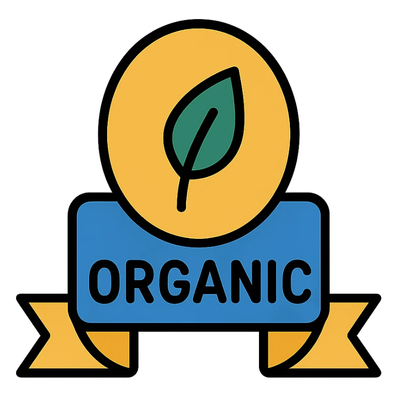 colorful modern icon of organic products sticker